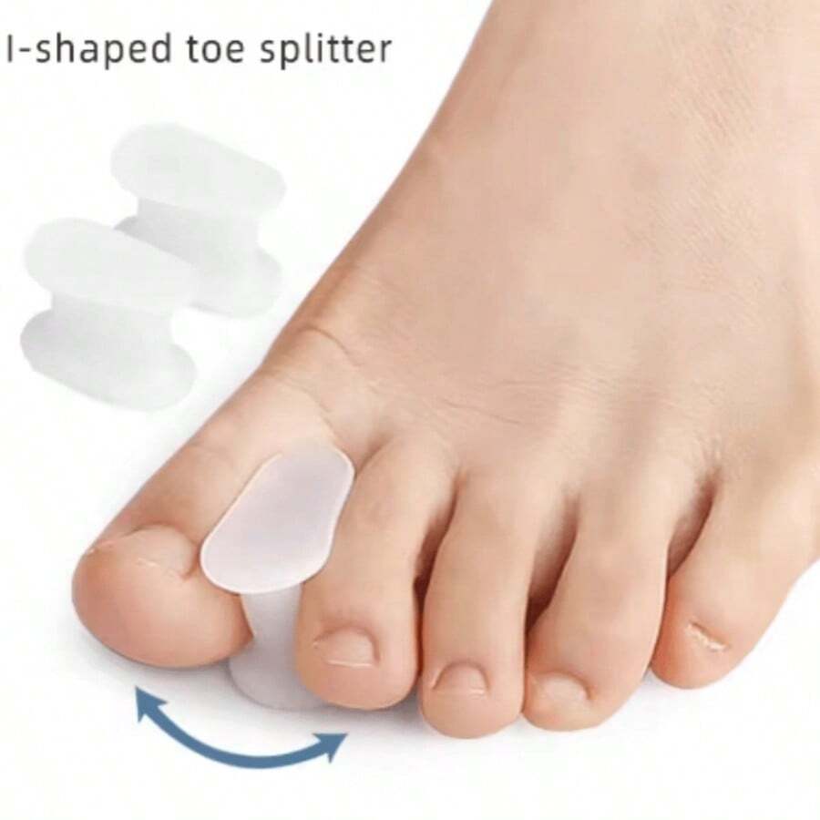 QKC 1 par de almohadillas de silicona para los dedos de los pies, unisex, herramienta de cuidado de los pies - Blanco - Ver 1