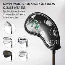 FINGER TEN Stylish Golf Iron & Wedge Headcovers Value 12 Pack, PU Leather With Embroidered Numbers For Easy Identification, Premium Covers Provide Effective Protection For Clubs - Multicolor - View 5