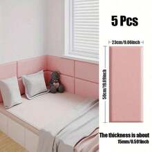 5 pachete de panouri de perete 3D autoadezive, 60cm x 30cm, suport ranforsat rezistent la șocuri, potrivite pentru tăblia patului dublu, decor pentru casă - Multicolor/ 50*23cm - Vizualizare 11