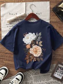 Bộ 3 áo thun ngắn tay in họa tiết dành cho bé gái tuổi teen, thích hợp làm áo mùa hè, trang phục học sinh. - Nhiều màu - Xem 6