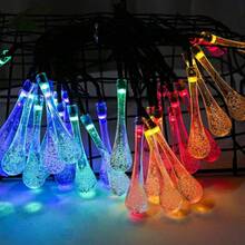 Luces de cadena con gotas de agua y burbujas de ensueño, luces de ambiente de 7 colores, decoración para patio y jardín - Guirnalda de luces solares LED con forma de gota de agua. - Ver 3