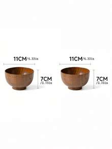 1 tô cơm gỗ, tô cơm kiểu Nhật đơn giản, tô súp gỗ dung tích lớn. - màu nâu - Xem 16