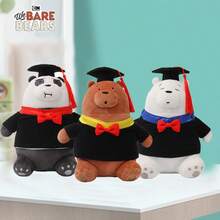 WE BARE BEARS 新款22厘米毛绒玩具玩偶，头戴博士帽，是卡通迷的理想毕业礼物，柔软舒适，极具收藏价值。 - 彩色 - 查看 6