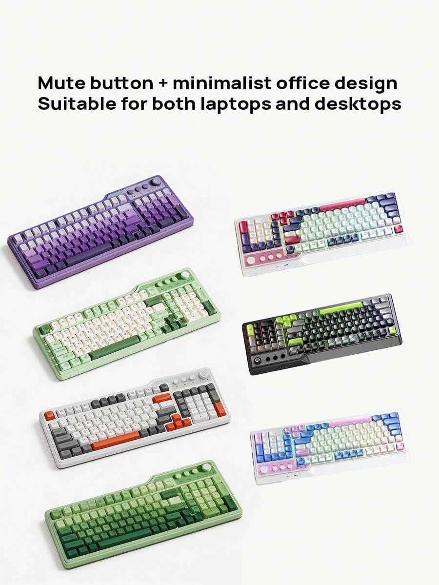 HP Keyboard And Mouse Combo / Single Keyboard, Silent Keys + Minimalist Office Use, Compatible With Laptops And Desktops, 98-Key Layout With A Forest-Themed Backlight And Low-Saturation Green Light Design. - View 1