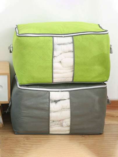 1pc/2pcs Storage Bag - Extra Large Capacity, Suitable For Bedding, Clothes And Toys Storage | Minimalist Design | Essential For Moving, Travel And Home Organization | Cute Decorative Storage Solution