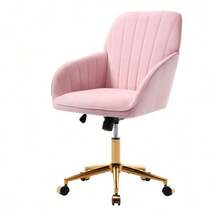 Height-Adjustable Office Swivel Chair For Home And Bedroom, Ergonomic Swivel Chair With Backrest, Suitable For Long Periods Of Sitting. - Pink - View 11