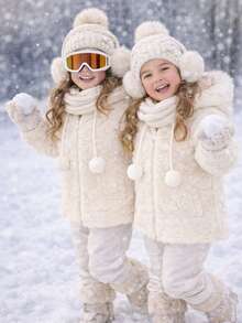 Warm Children's And Youth Teddy Jacket With Hood. - Champagne - View 1