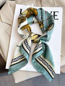 1条女士印花方巾，百搭时尚围巾 - 彩色 - 查看 3