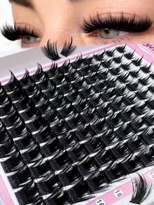 300D/200D/160D/100D/60D Spikes Eyelashes 2 IN 1 Lash Clusters Long 10-18mm Lash Spikes Lower Eyelashes 120pcs/144pcs/168pcs/216pcs/240pcs Eyelash Clusters Volume Individual Lashes DIY Spiky Lash Extension Manga Cluster Eyelash Extensions Mink Strips Lashes Thick - D - Xem 12
