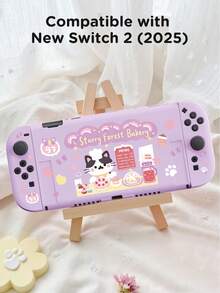 1个卡通猫咪蝴蝶结爱心设计Switch游戏机保护壳，兼容Switch OLED机型和Switch主机，采用柔软的TPU材质，防摔防尘，多种颜色可选，是送给Switch玩家的理想礼物，可爱独特的Switch游戏机保护套 - 查看 16