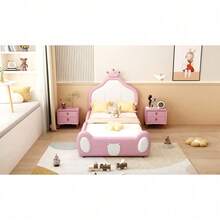 Kids Bed Frames, Headboards & Footboards - Pink + Upholstered + 90cm*200cm - View 6