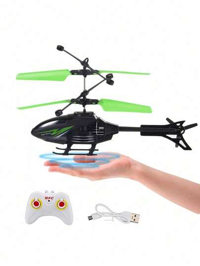 Helicoptero Radio Control Mini,Juguetes para Ninos 4 5 6 7 8 Años, Avión de Control Remoto Anti-caída, Helicoptero RC USB Recargable con Luz, Regalo Infantitiles para Navidad, Cumpleaños