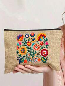 Conjunto de bolso bohemio con estampado floral, conjunto de bolso y cartera de mujer, decoración minimalista, estilo de impresión mexicana que incluye bolso de tela y monedero, bolso de mujer de gran capacidad con estilo de arte de Europa del Este, bolsa de almacenamiento de cosméticos, bolso de tela grande de capacidad minimalista, bolsa de compras casual portátil, bolsa de compras multifuncional. Pequeño regalo de intercambio para la escuela, campus y viajes, Ramadán, Día de la Madre, Día de San Valentín - Multicolor - Ver 19