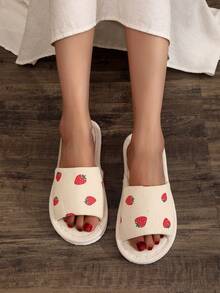 Pantuflas de mujer con punta abierta para primavera/verano, pantuflas ligeras y cómodas a rayas, aptas para uso interior y exterior - Multicolor - Ver 4