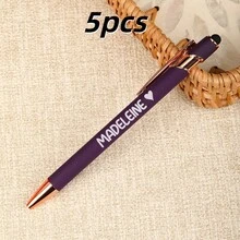 1支/5支可客製化自動伸縮圓珠筆，刻印姓名與Logo，書寫流暢，適用於辦公、商務、學校用品，提供禮盒/禮袋包裝，開學禮物，送給老師/朋友的禮物 - 筆2 - 查看 59
