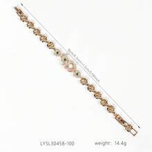 1条17厘米+1.5厘米女士时尚手链，简约优雅。蝴蝶造型，可拆卸延长扣，长度可调节，镶嵌彩色宝石，低过敏性材质，适合女性日常佩戴、节日庆典及多种场合，是送给女友或闺蜜的绝佳礼物 - 1条 - 手鍊 - 查看 8