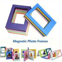 3/6/12pcs Magnetic Photo Frame With Fridge Magnets - Vertical 3-Inch Clear Photo Frame For Refrigerator, Door, Wall - Fashionable DIY Photo Display Storage - Multicolor - View 2