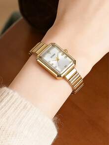 Đồng hồ nữ cổ điển năm hạt, dây đeo bằng thép không gỉ thanh lịch, mặt vuông, máy quartz. Thích hợp để đeo hàng ngày và làm quà tặng cho các dịp lễ như sinh nhật, kỷ niệm, thứ Sáu sau Lễ Tạ ơn, cuối năm, Cyber Monday và Halloween. Không kèm hộp quà. - trắng - Xem 15