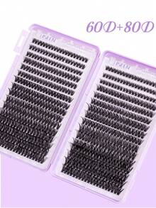 Bộ nối mi 640 sợi D-Curl 60D-80D, tự làm mi giả, mi giả từng sợi, 20-30-40-50-60D, bộ mi giả, bao gồm keo và chất làm kín, nhíp, cọ, dụng cụ trang điểm, mi giả mềm mại đan chéo hàng ngày, bộ nối mi 3D tiện lợi tại nhà, dụng cụ trang điểm, mi giả. - Màu tím hoa cà - Xem 10