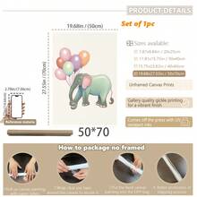 1件装，帆布墙画，带框儿童房墙画，野生动物主题阅读装饰，书房装饰，教室阅读装饰，学习海报，彩色游戏室艺术，书籍主题艺术，幼儿园装饰，房间装饰海报，儿童房装饰艺术，婴儿礼物 - 彩色 - 查看 21