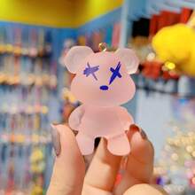 Cartoon Transparent Resin Crystal Graffiti Bear Keychain For Women, Cute & Fashionable Bear Pendant,  Keychain, Exquisite Resin Figurine, Adorable Decorative Key Ring, Stylish Bag Charm, Unique Keychain For Backpack, Perfect Gift For Friends Or Loved Ones - Gấu bông Crystal Graffiti (Búp bê đơn) - Màu hồng - Xem 13