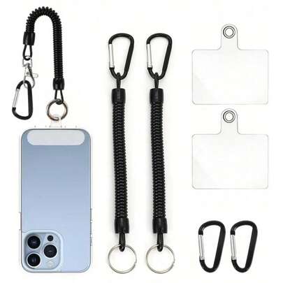 多功能弹性伸缩钥匙扣，带手机垫圈，手机挂绳防盗手机带，钥匙链钥匙圈钥匙扣，送给母亲、家人、朋友的生日、节日手机挂饰，手机链，男女通用返校用品，礼品纪念品，适合户外滑雪、徒步、骑行、钓鱼、攀岩，情人节、婚礼季，伴娘礼物