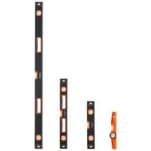4-teiliges Torpedo-Wasserwaagen-Set, 120/60/40/25 cm, magnetische Wasserwaagen, Libellen-Lineal für 45/90/180 Grad, Kasten-Wasserwaagen aus Aluminiumlegierung - 1219/610/406/254 mm - Übersicht 7