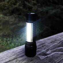Super Bright Mini LED Flashlight Zoomable Strobe 5 Modes Rechargeable Outdoor Emergency Pocket Light For Outdoor Camping Hiking Emergency Use - Random Color(Blue Or Gray) - View 3