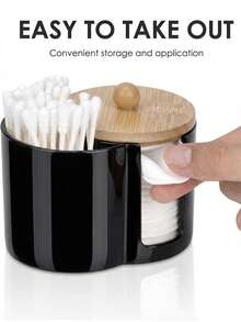 3M Cotton Swab Dispenser Jar, Pharmacy Style Bathroom Organizer - Transparent Plastic Jar For Cotton Swabs, Cotton Balls, Makeup Pads - Multicolor - View 11