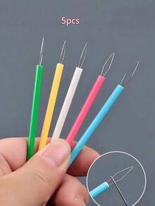 Colorful Plastic Needle Threader - Cylindrical Set, DIY Sewing Accessories, Easy Threading Tool, Beading Needle Assistant, Elderly-Friendly Needle Threader, Random Color, Mother's Day, Wedding Season, Graduation Season, Gift For Family And Friends, Needle Threader Helper For Elderly, Sewing Machine Needle Threader - Multicolor - View 8