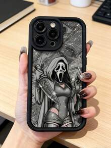 1pc Black Creative Halloween Ghost Design Soft Protective Phone Case, Scratch-Resistant Painted Shock-Proof Phone Cover For IPhone 17/17Pro/17ProMax/16/16ProMax/15/14/7/8/15ProMax/13/14/11/12/13ProMax - Black - View 5