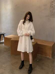 Women Midi Dresses - White - View 6