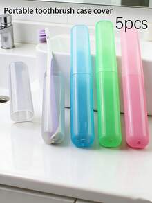 Bộ 5 hộp đựng bàn chải đánh răng - Bộ di động du lịch, màu kẹo ngọt mờ, lót nỉ, nắp bảo vệ đầu bàn chải khỏi bụi, dụng cụ chăm sóc răng miệng/ hộp đựng bàn chải đánh răng du lịch/ hộp bảo vệ bàn chải đánh răng 7 màu kẹo ngọt mờ/ hộp đựng dụng cụ nha khoa chống bụi/ nhẹ/ nhỏ gọn/ di động/ dùng hàng ngày/ công tác/ thể thao/ bãi biển/ được phép mang lên máy bay. - A - Xem 1