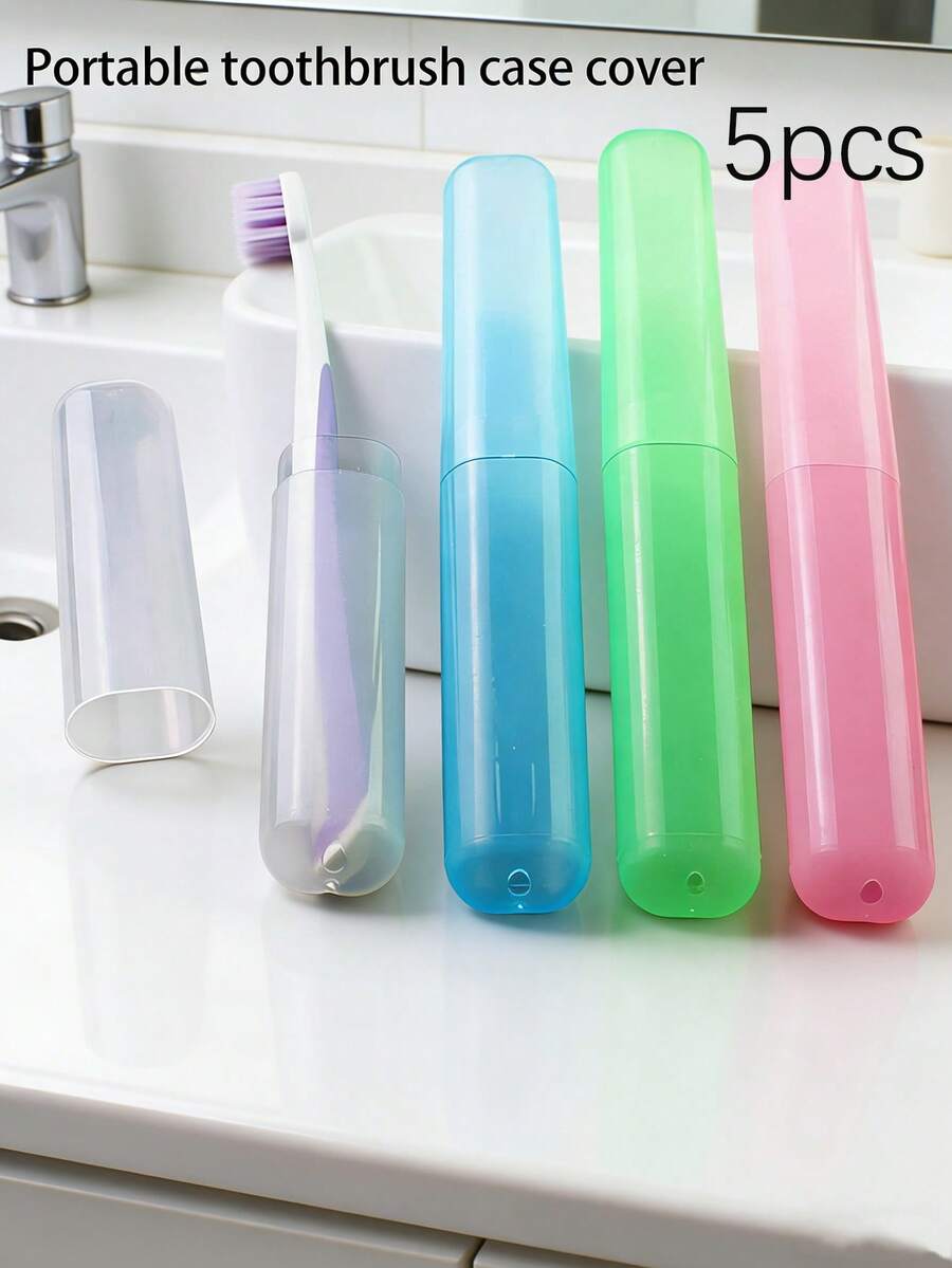 Bộ 5 hộp đựng bàn chải đánh răng - Bộ di động du lịch, màu kẹo ngọt mờ, lót nỉ, nắp bảo vệ đầu bàn chải khỏi bụi, dụng cụ chăm sóc răng miệng/ hộp đựng bàn chải đánh răng du lịch/ hộp bảo vệ bàn chải đánh răng 7 màu kẹo ngọt mờ/ hộp đựng dụng cụ nha khoa chống bụi/ nhẹ/ nhỏ gọn/ di động/ dùng hàng ngày/ công tác/ thể thao/ bãi biển/ được phép mang lên máy bay. - A - Xem 1