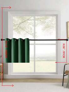 1pc/2pcs Solid Color Polyester Curtains, Energy Blackout Light Blocking Thermal Insulated Curtains For Kitchen, Dining Room, Living Room, Bedroom, Study Room In Black, Deep Grey - Dark Green - View 16