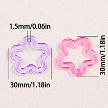 20pcs Cute Colorful Flower, Star, Pentagram, Bell Keychain DIY Accessories, Candy Color Pendants - Hollow Out Five-pointed Star - View 3