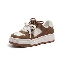 CAMEL CROWN Women's Sports Shoes, Early Spring Casual Versatile Loafers, Thick Sole Comfortable Sneakers - Beige - View 2