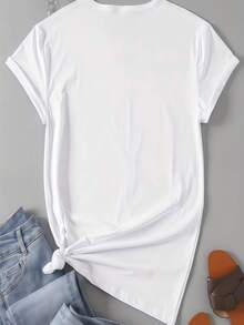 Best-Selling Men's White T-Shirt,  American Casual Style, With Plum Blossom Dragon Print, Made Of Polyester Fiber, Comfortable Round Neck T-Shirt For Spring And Summer. - 白色 - 查看 2