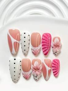 Bộ dụng cụ làm móng tay thủ công 10 món, phong cách Sakura Girl, bao gồm bộ dụng cụ làm móng Polygel, họa tiết hoa trắng gradient vẽ tay, chấm đen, họa tiết cành cây trắng, sơn móng tay trắng, dụng cụ làm móng (1 miếng dán gel + 1 dũa móng). Cung cấp 3 kích cỡ: vuông, vuông ngắn, hình hạnh nhân. Món quà tuyệt vời nhất dành cho phụ nữ hoặc các cô gái: Bộ dụng cụ làm móng tay thủ công. - Nhiều màu - Xem 11