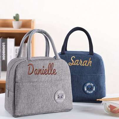 Customized Lunch Bag, Reusable Insulated Cooler Bag, Waterproof Oxford Cloth Leak-Proof Design, Multiple Carrying Options For Work, Picnic, Travel, Black With Durable Handle, Fashionable Insulated Lunch Box Bag, Waterproof, Oil-Proof, Portable