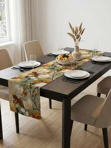 Khăn trải bàn họa tiết thực vật mùa thu, tông màu đất ấm áp, chất liệu polyester dày dặn bền chắc, nhẹ và có thể tái sử dụng, hoàn hảo cho Lễ Tạ ơn, Lễ hội mùa màng, Tiệc cưới, Tiệc tối và trang trí bàn ăn hàng ngày. - Nhiều màu - Xem 7