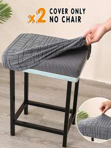 1/2pcs Jacquard Bar Stool Covers, Elastic Dining Chair Seat Covers, Anti-Dirty Seat Protector Suitable For Bar Stools - Multicolor - View 21