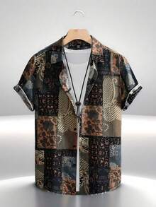 Summer Hawaiian Floral Short Sleeve Polo For Men - A508D-AL23663 - 查看 1