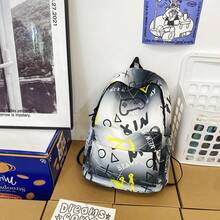 New Nylon Backpack, Large Capacity, Dual Shoulder Straps, Fashion Casual Graffiti Backpack - Multicolor - View 3