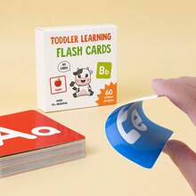 60pcs Toddler Flash Cards Set, Includes Letters, Colors, Shapes And Numbers, Suitable For 1-4 Years Old, Double-Sided Printing, Can Be Used For Learning Numbers, Number Cards And More. This Product Is Also Suitable For Children Learning And Is An Ideal Choice For Baby Teething. - Multicolor - View 7