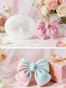 3D蝴蝶结硅胶蜡烛模具 - DIY蜡烛/石膏/肥皂模具，浪漫情人节/生日/结婚礼物，家居装饰/礼品包装 - 蝴蝶結模具 - 查看 4