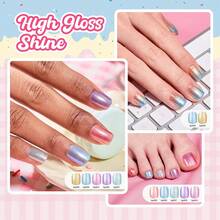 Beetles 6 Colors 7.5ml/0.25 Fl Oz Nail Polish Set - Love In Echo Quick Dry Spring Formula, Salon Long Lasting DIY Pastel Nail Art Gifts For Women - 6 Colors Candy Galaxy - 查看 6
