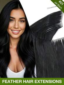 Extensiones de Cabello con Punta de Pluma Invisible, Extensiones de Cabello Humano No-Remy con Línea de Pesca Natural Invisible para Coser y Micro Loop, Adecuadas para Todas las Mujeres y Etnias, Volumen y Brillo de Grado de Salón, Accesorio de Cabello Versátil - Multicolor - Ver 35