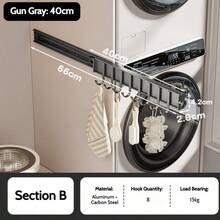 FOOKE 1pc Pull-Out Wardrobe Rod, Valet Rod For Wardrobe, Rail Slide Out Adjustable Heavy Duty Clothes Storage Hanger Rack, Pull-Out Telescopic Pants Rack, Shallow Cabinet For Organizing Pants And Clothes,Bedroom Decor Storage Organization And Storage - Multicolor - View 19