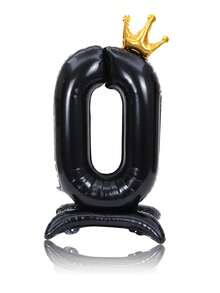 1pc 42 Inch Black Standing Crown Base With 0-9 Numbers, Anniversary, Birthday, Holiday Celebration, Wedding Party Decor - Black - View 12